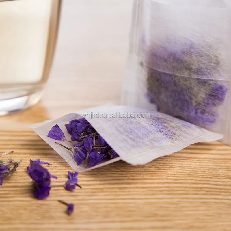 Disposable corn fiber reverse fold hemp tea filter bags string drawstring