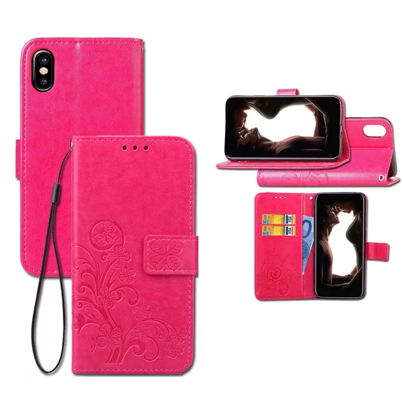 Для iPhone 6 7 8 плюс кожаный бумажник чехол, кошелек кожаный чехол для телефона IPhone X с бесплатным ремешок