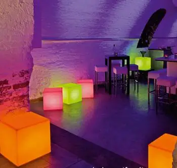 LED cube seat lighting/ RGB rechargeable Led cube light chair / Led garden seat for outdoor