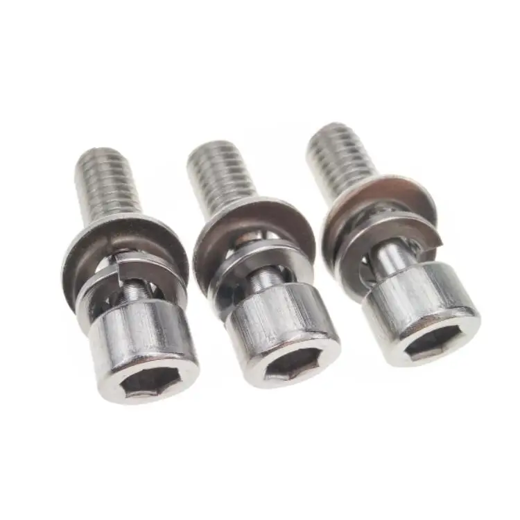 Hex Socket Head Cap SEMS Screws Stainless Steel Fastener M8 Assembled Flat Washer & Spring Washer