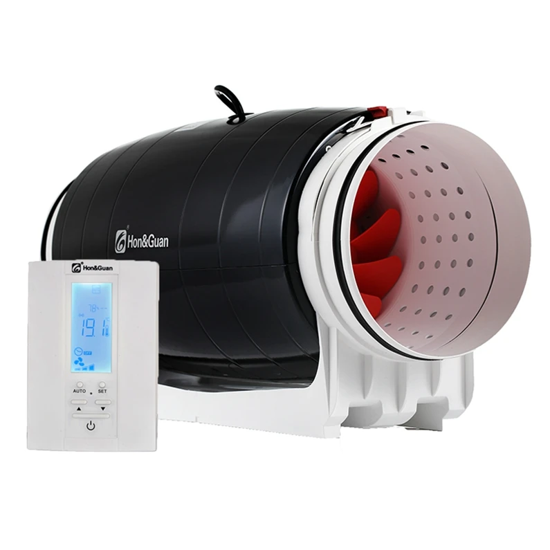 8 дюймов Супер Довольно беспроводной смарт-датчик бесшумный промышленный вытяжной вентилятор с работой от постоянного тока мотор