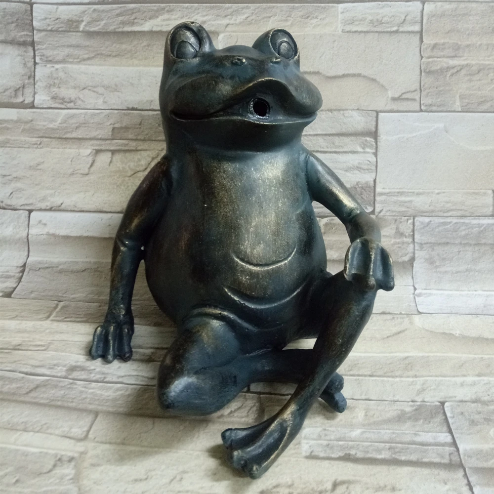 animal decor garden pond spitter polyresin waterfall fountain frog statues