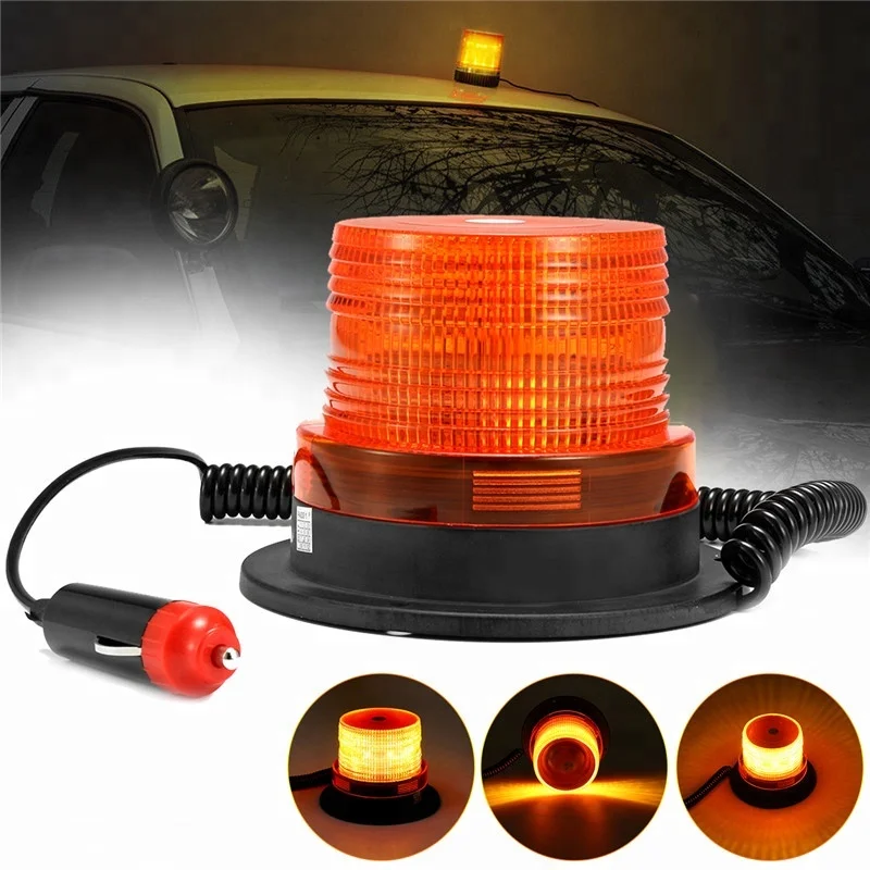 
small flattop dome beacon led amber strobe lights for towing RED BLUE 
