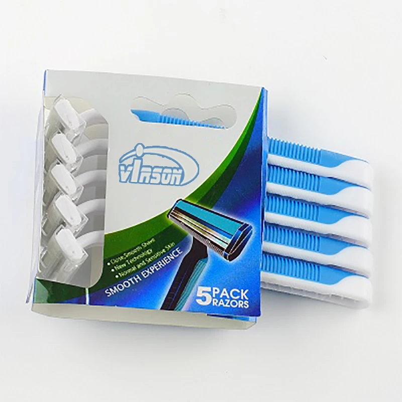 
Twin Blade Rubber Grip Razors Rubber Disposable Razor with Lubricating Strips for Men and Women 