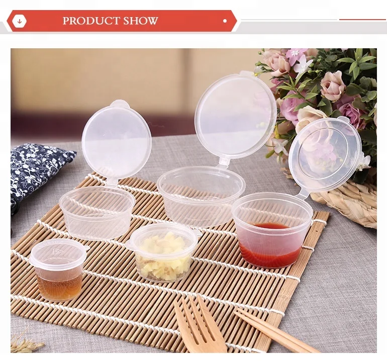 Контейнер с крышкой для соуса 3 унции, пластиковые чашки, Одноразовая чашка для соевого соуса для ресторана