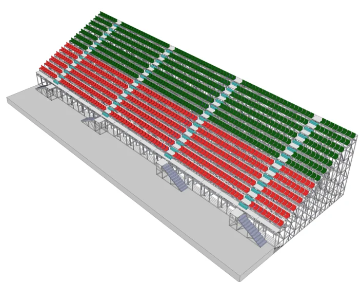 Outdoor Bleacher grandstand tribune seating system for gyms stadiums school sports