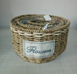 straw flower pot basket,3pcs/set