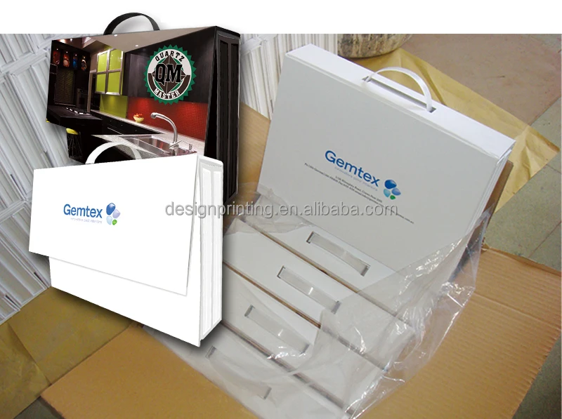 many pieces marble stone samples suitcase