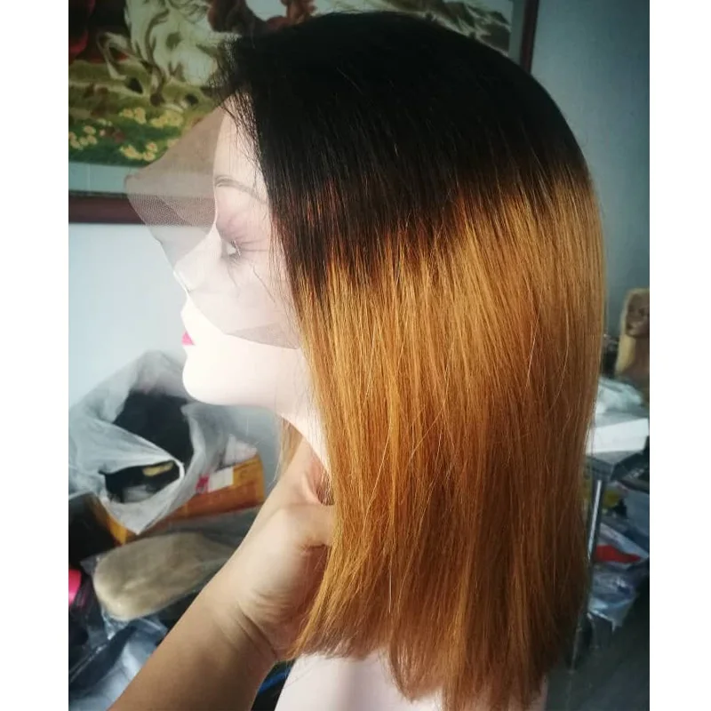 
Sonice human hair ombre 1b 30 bob wig tangle free yes brazilian virgin hair ombre lace front wig 