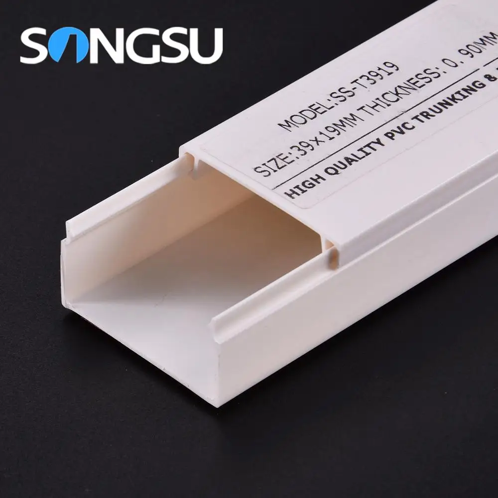 Building materials flame resistance individual PVC cable channel 38x18 40x25 mm