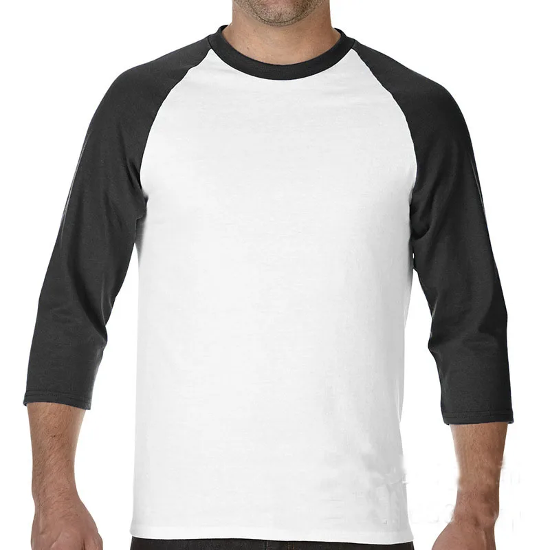 Custom logo design men t-shirt blank plain wholesale raglan sleeve t shirt