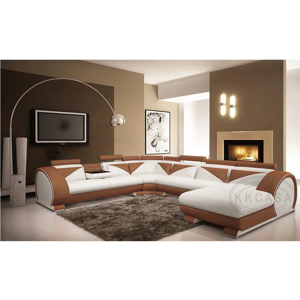 Home Furniture General Use and Living Room Sofa Specific Use modern new design corner leather sofa