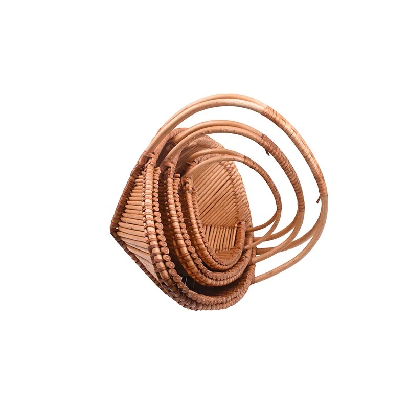 
2020 handmade wicker woven storage basket with handle/ Custom Size high quality wicker picnic basket set 