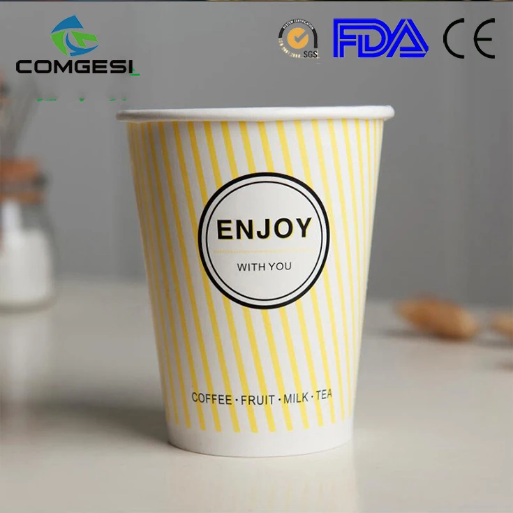 Wholesale Cups Disposable PE Coated Custom Paper Cups Coffee Cups Printed