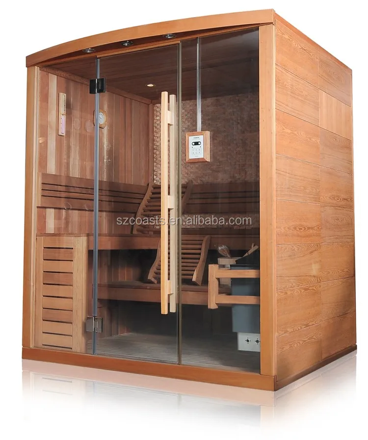 2-8 person wooden home dry steam sauna steam bath shower cabin