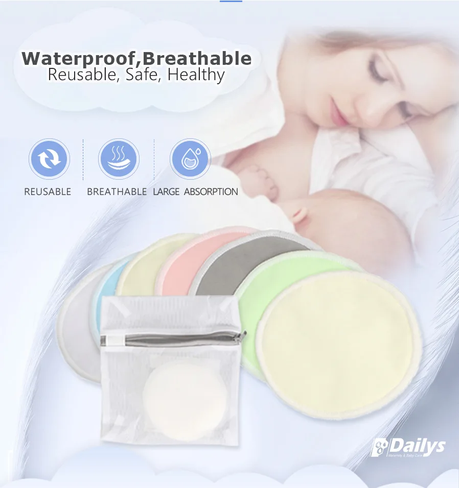 breast pads reusable  Cotton material breastfeeding washable nursing pads convenient soft breast pads