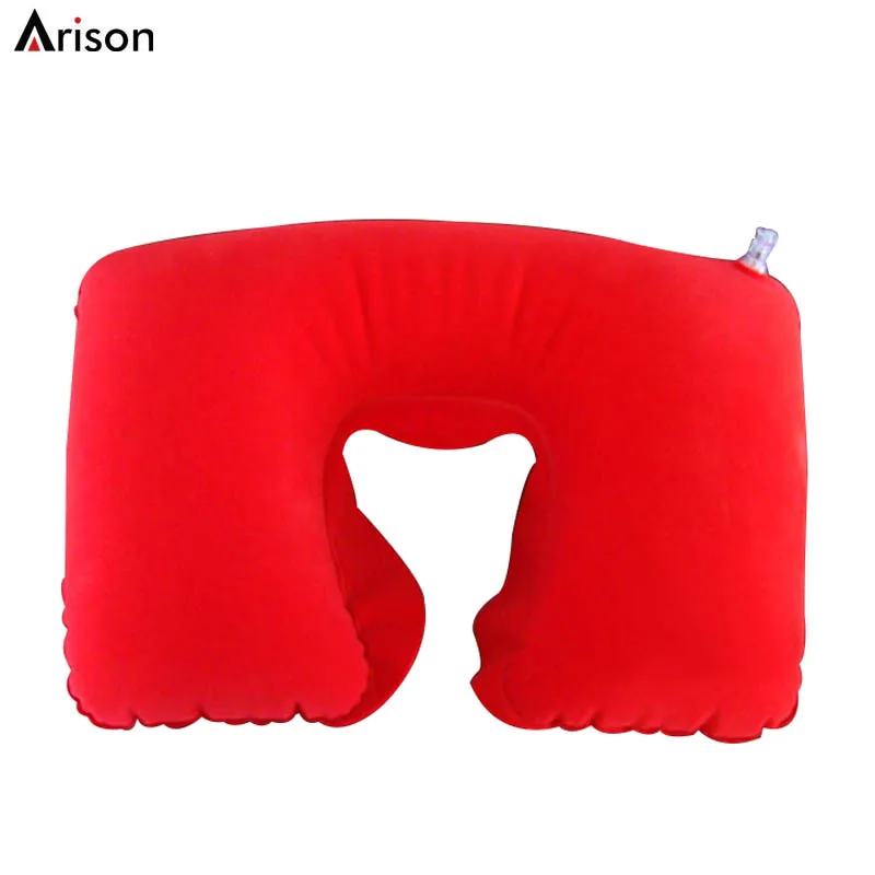 PVC inflatable neck pillow with pouch
