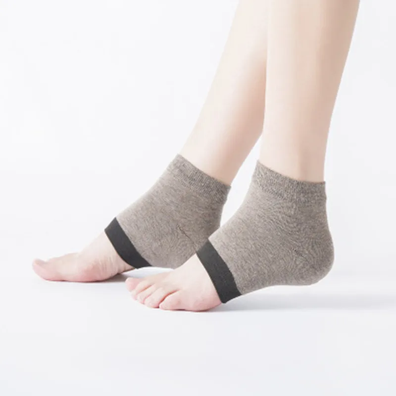 Moisturizing silicone  socks for dry HARD cracking skin Open toecomfort recovery Day night care gel soothing dry cracked heel