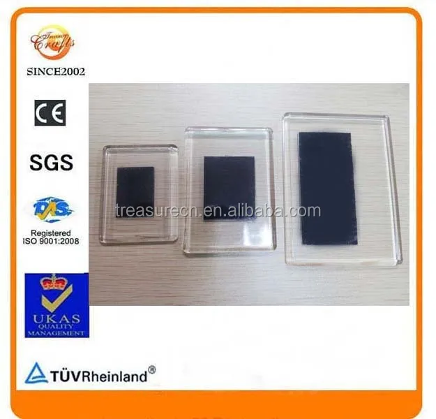 big rectangle two round magnets acrylic island view photo fridge magnet