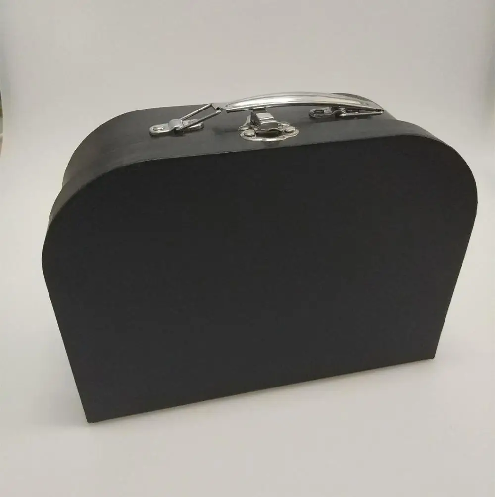 Custom mini qatar reasonable price black paperboard baby boy men sweet suitcase shape gift packaging box for shirt