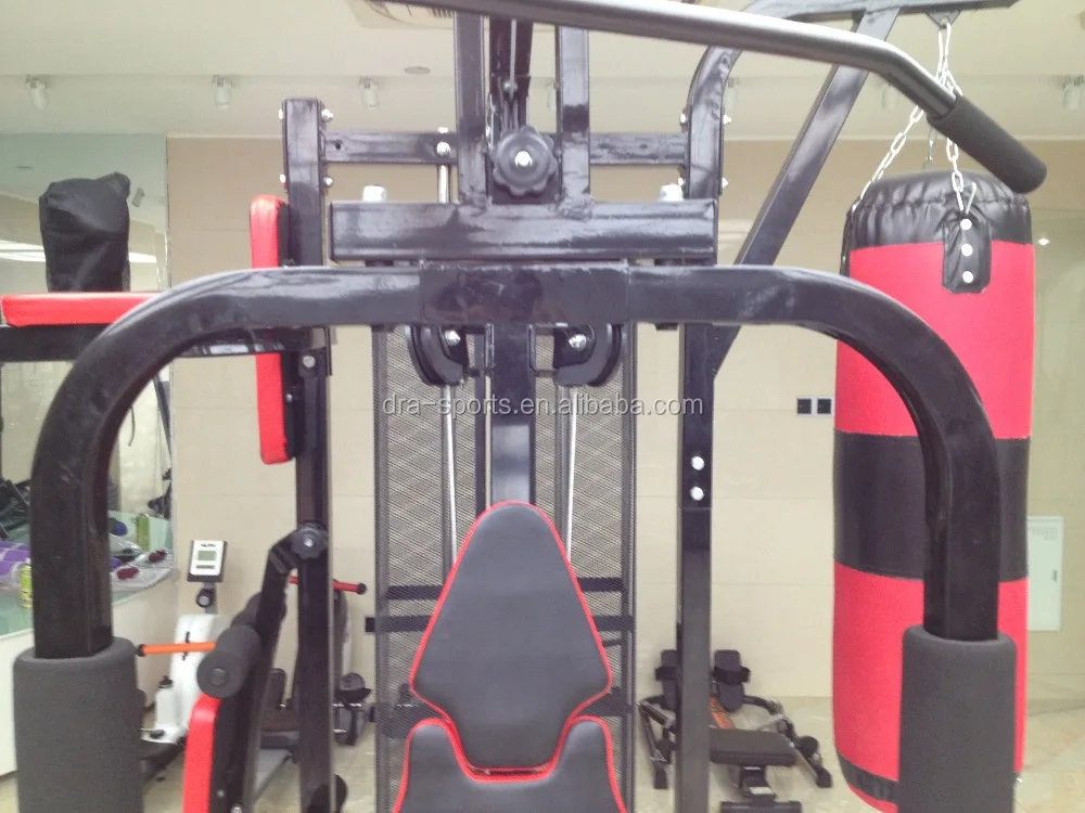 
100kg MULTI STATION HOME GYM HG480 EXERCISE EQUIPMENT with BOXING PUNCHING BAG DUMBBELLS 