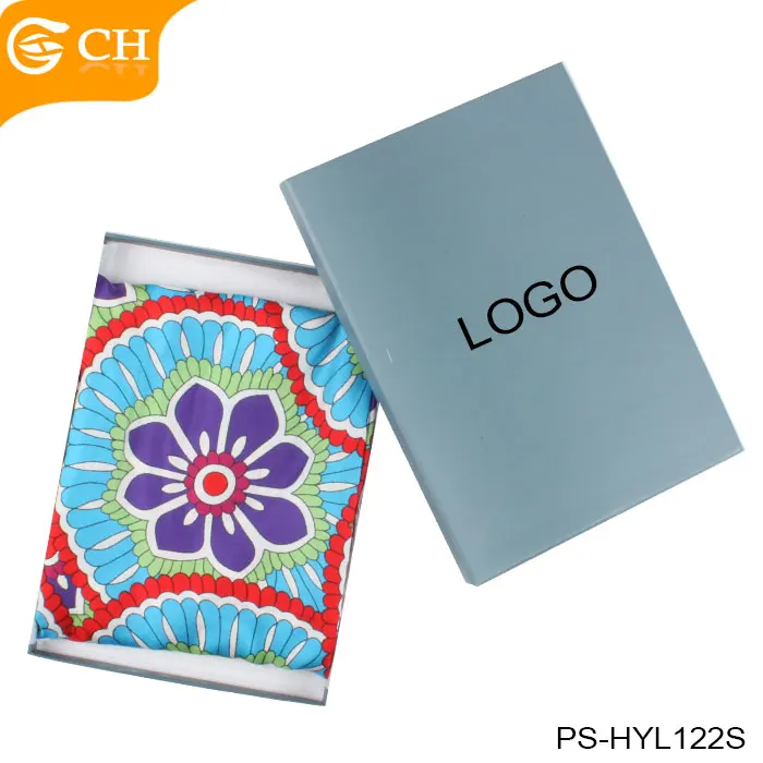 Factory Stylish 100% Silk  Digital Print Scarves Customize  90*90CM Fancy Scarf With Box Packing Custom Silk Scarves Printing