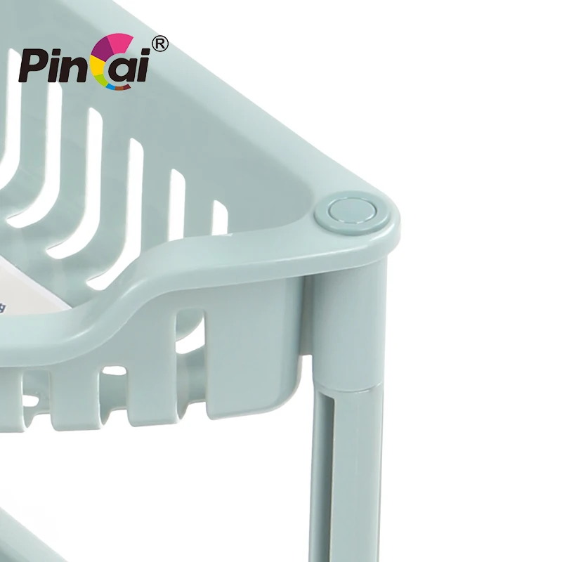 High quality Colorful Plastic Kitchen PP 2 tiers Rack plastic storage shelf