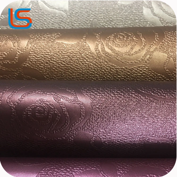 
faux leather wall panels Pretty Rose Pattern PVC Synthetic Leather 