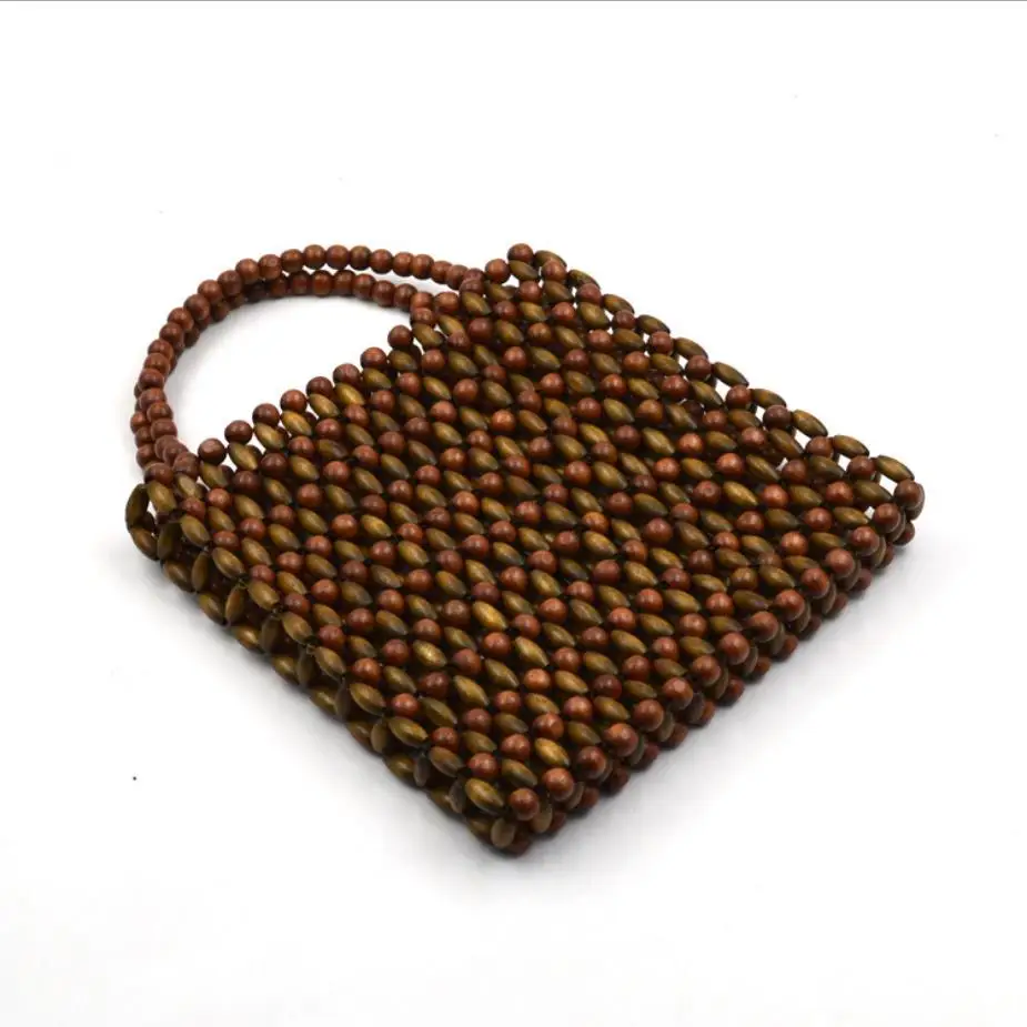 Fashion custom handmade wood beaded brief bag
