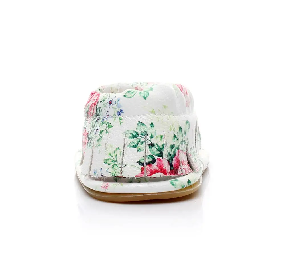 
Small floral Newborn baby pu leather Baby moccasins shoes Rubber sole girls boys sandals 0-24 M 