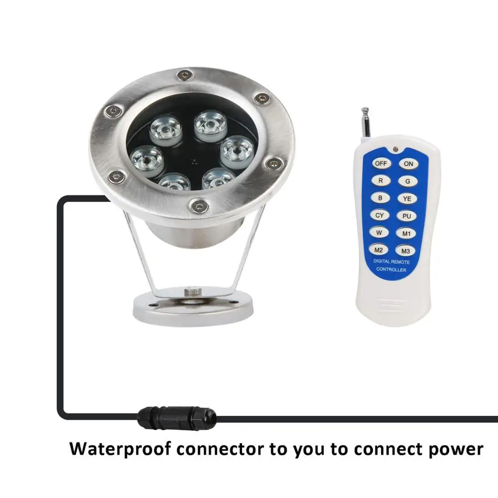 12V 24V водонепроницаемый IP68 плавательного Бассеина фонтан цветная (RGB) светодиодная подводная лампа из нержавеющей стали 304 316 пульт дистанционного управления светодиойдный Шарообразная