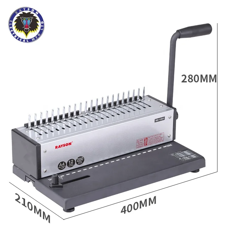RAYSON SD-1201comb binder 21 hole comb apron / clip strip punch binding machine