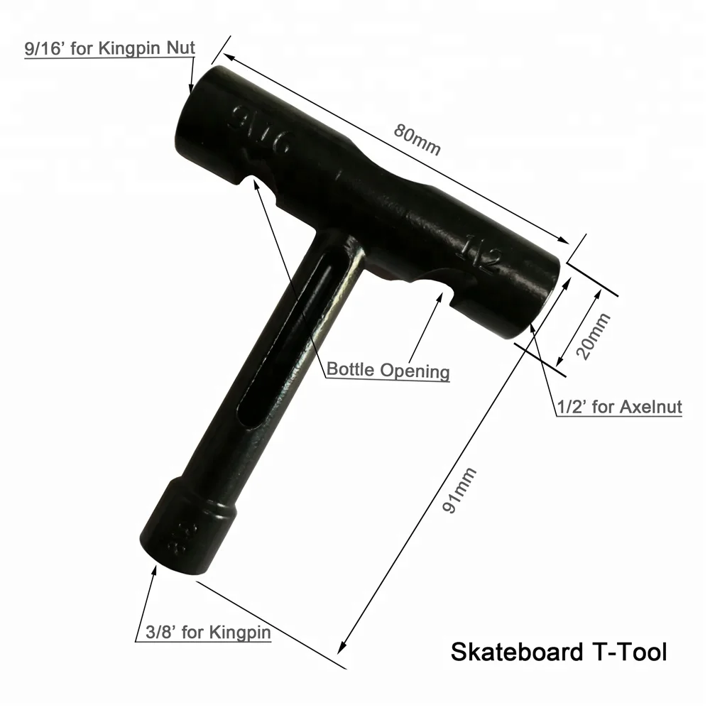 
Multi Wheel Bearing Steel Skate Longboard Scooter Skateboard T Tool Wrench 