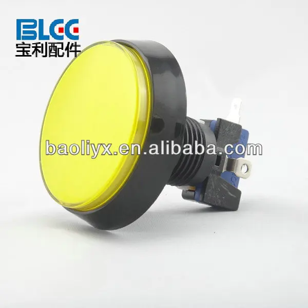60mm plastic push button switch electric pushbutton switch with light Momentary large game accessories