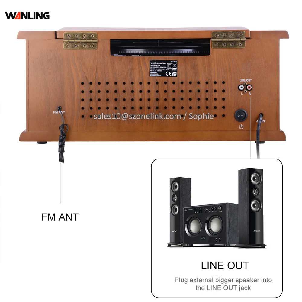 Home Audio Equipment Portable Radio CD Record Player Retro Turntable Hot Sale