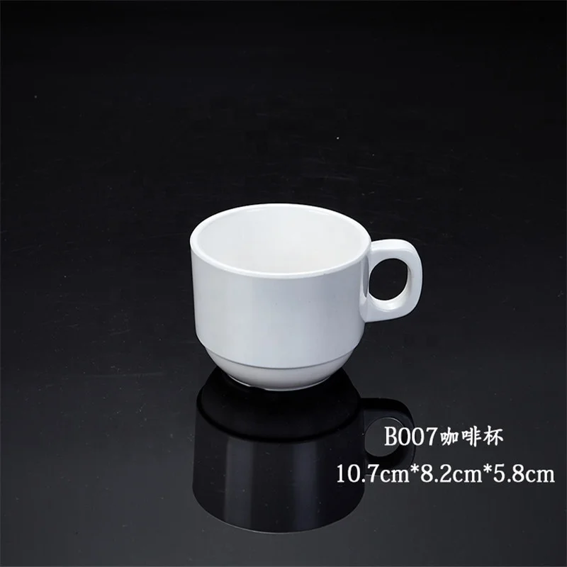 
Hot Sales Melamine Cups Wholesale Cheap Hotel Unbreakable 200ml Tea Cups White melamine cup with handle 