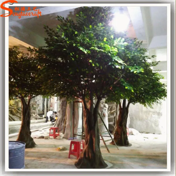Wholesale Customized Large Artificial Ficus Tree Indoor Outdoor Decorative Tree UV Resistant Material