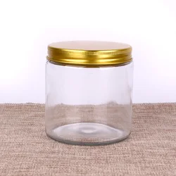 220ml 380ml 500ml 750ml hot sale glass honey jar frosted with Metal Aluminum screw Lid