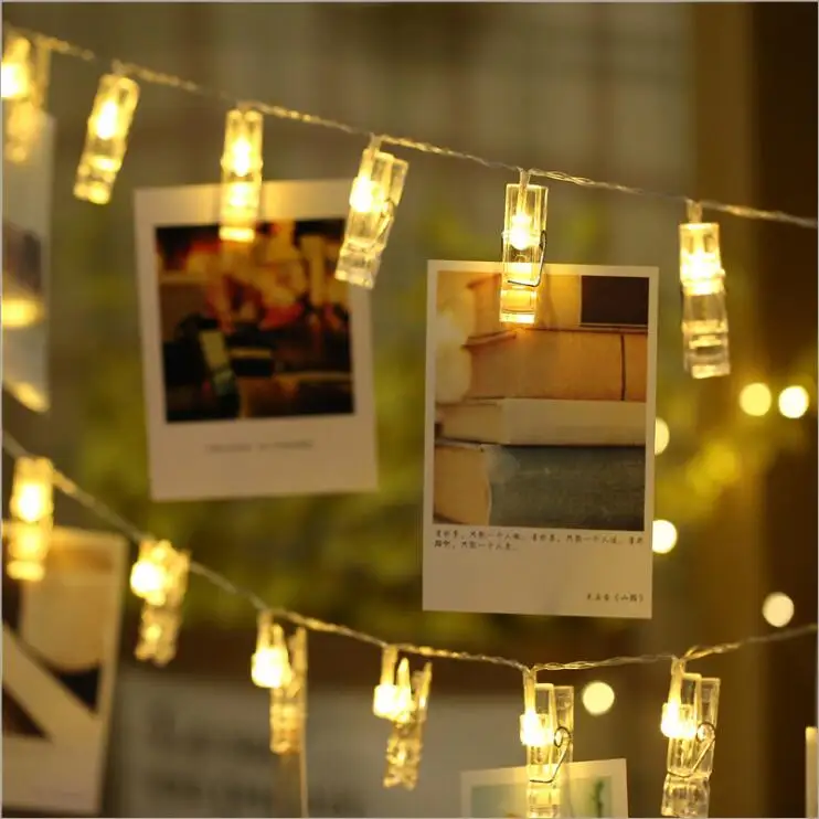 
Indoor decoration battery operated with remote hanging photos 12v led string clip light 