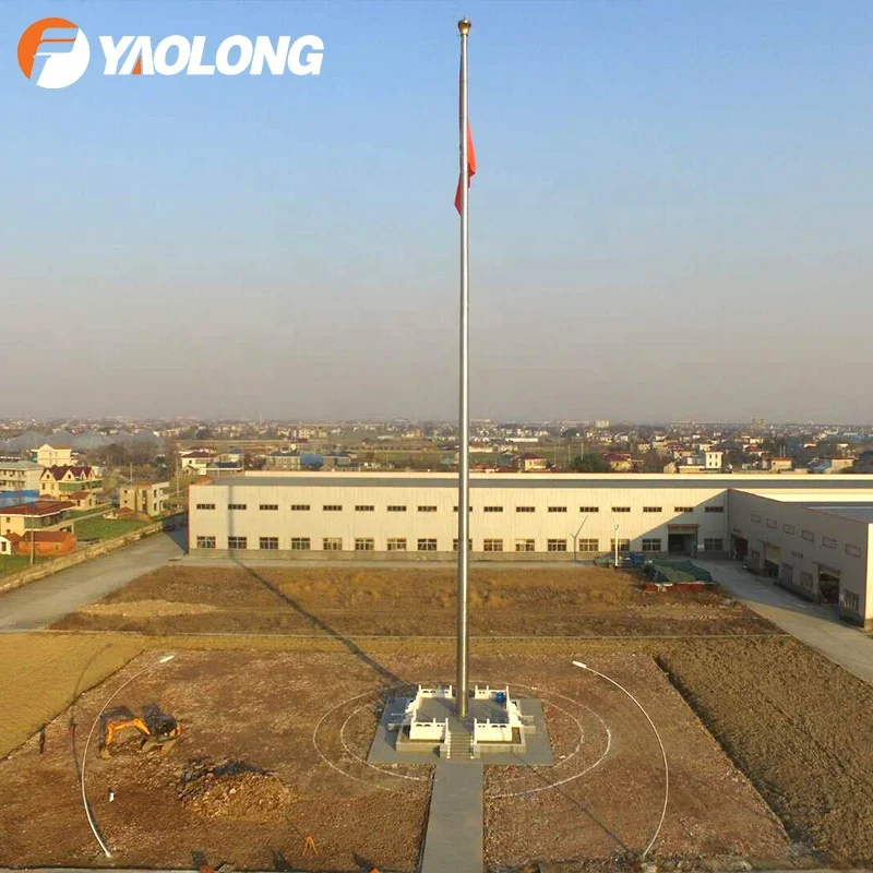 Yaolong Aluminum Alloy Electric Motorized Flag Pole Hot Dipped Galvanized Welding Flagpole