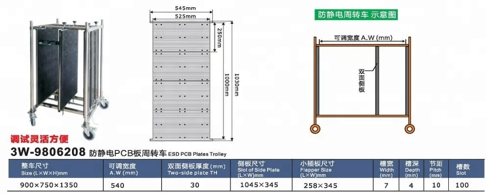 ESD magazine rack cart trolley for sale