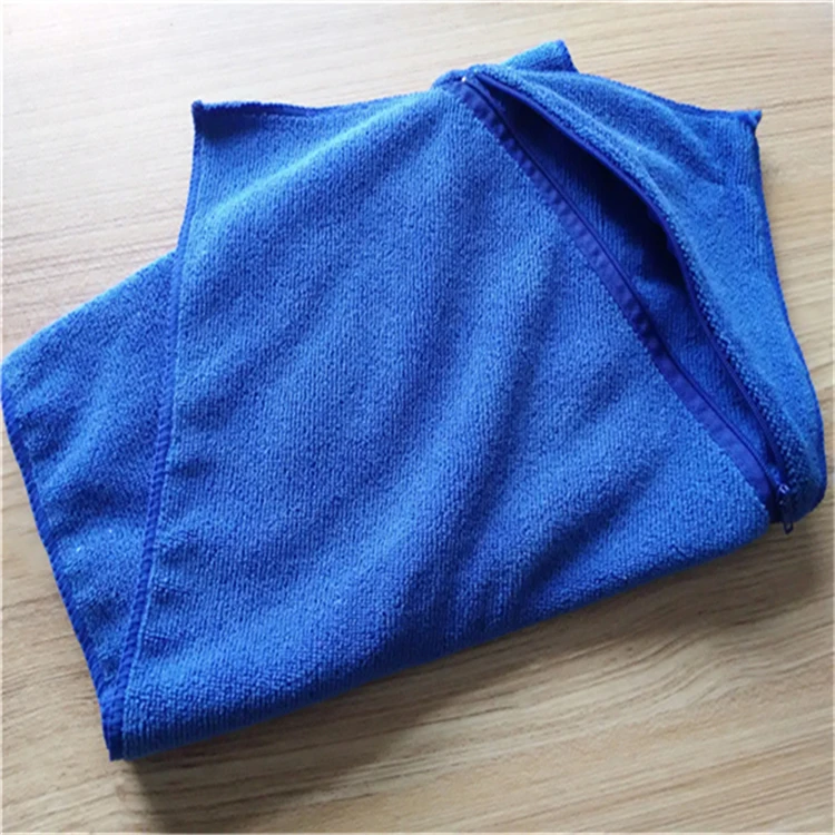 
Terry cloth Microfiber Sport Dry Fit towel with Zipper pocket 