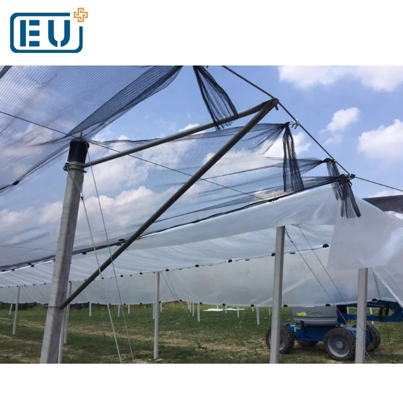 Plastic Accessories Anti Hail Protection Net Huts For Wooden Poles