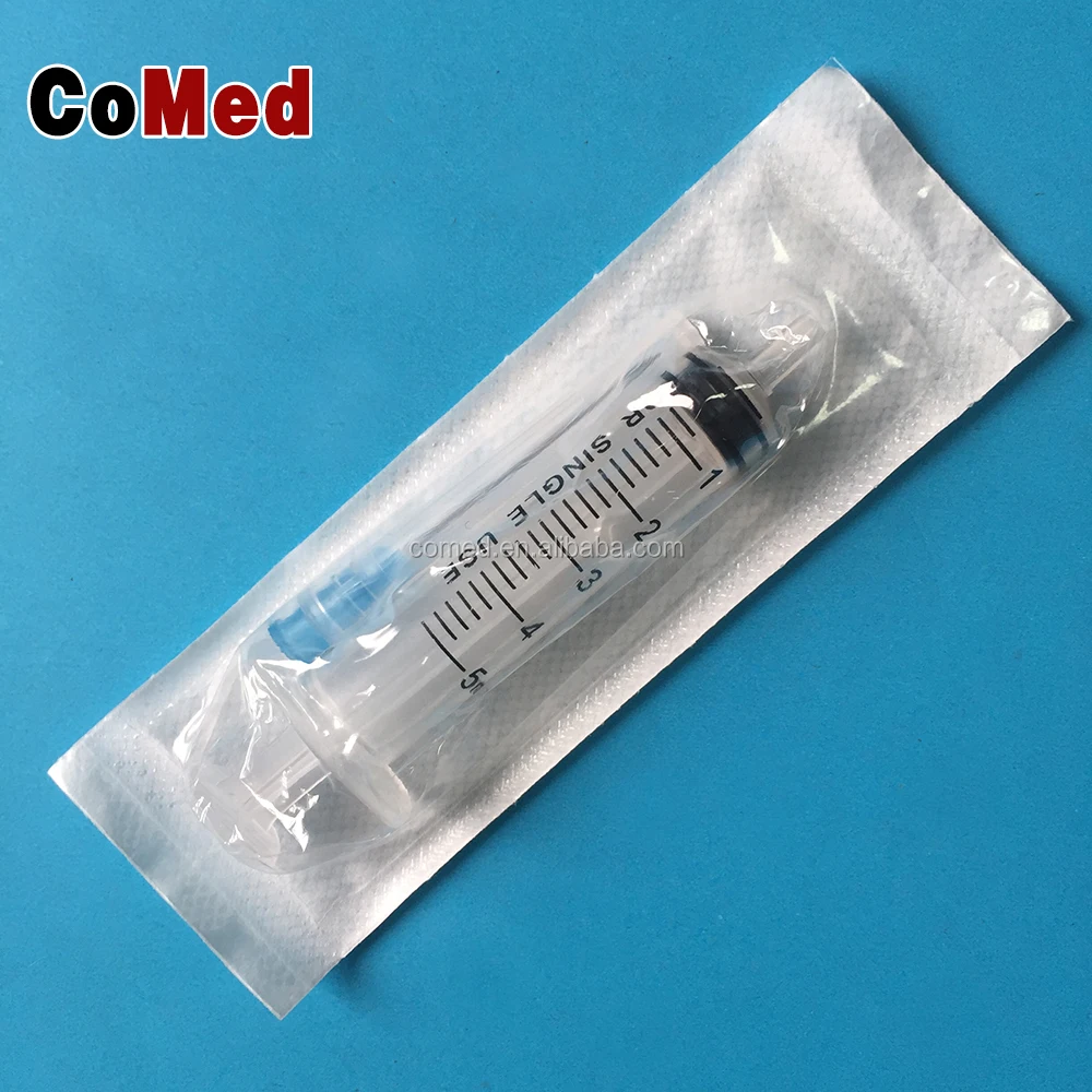 Manufacture factory sterile medical disposable plastic syringe 5ml with needle