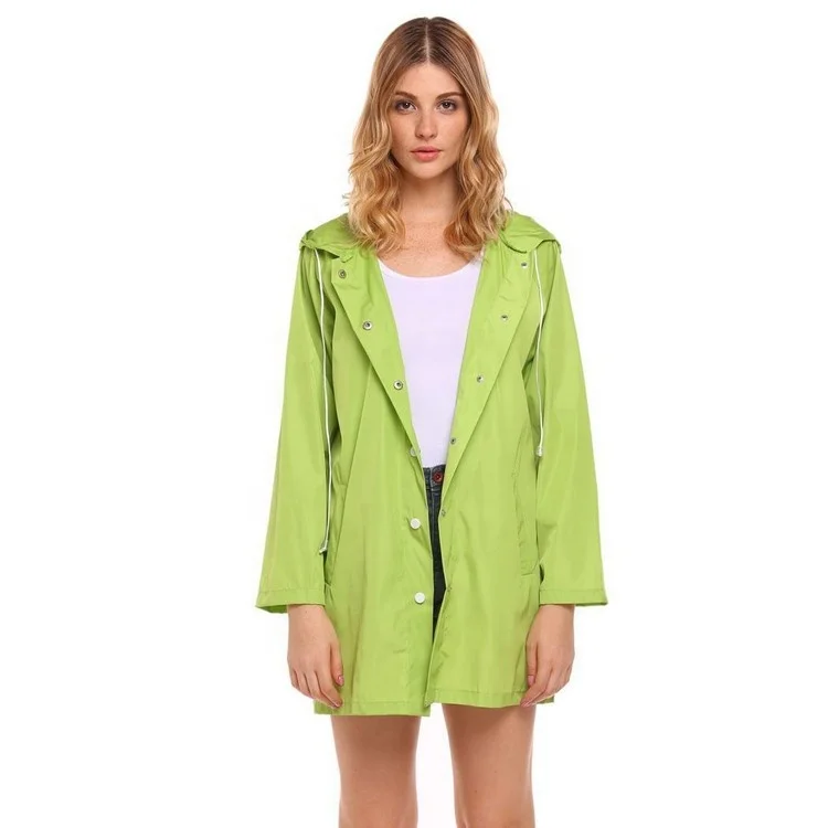 Amazon Top Seller 2019 Fashion Custom Design Polyester Nylon Fabric Vinyl PVC Poncho Jacket Yellow Raincoat for Women