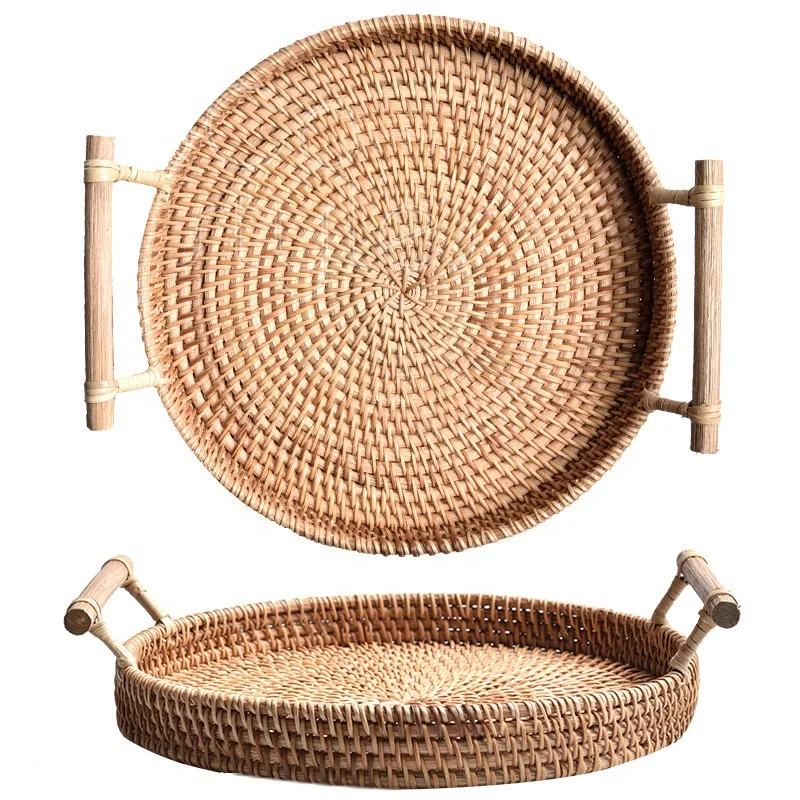
Cocostyles unique wicker owen basket with handle for home plant decoration 