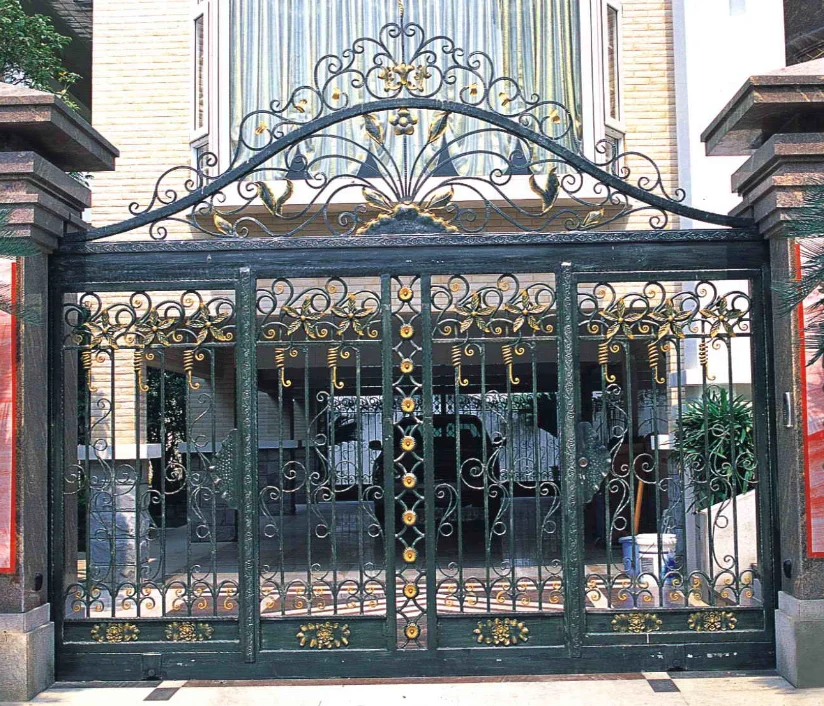 Outdoor beautiful iron main gate designs /modern wrought iron security gate designs for india homes simple villa