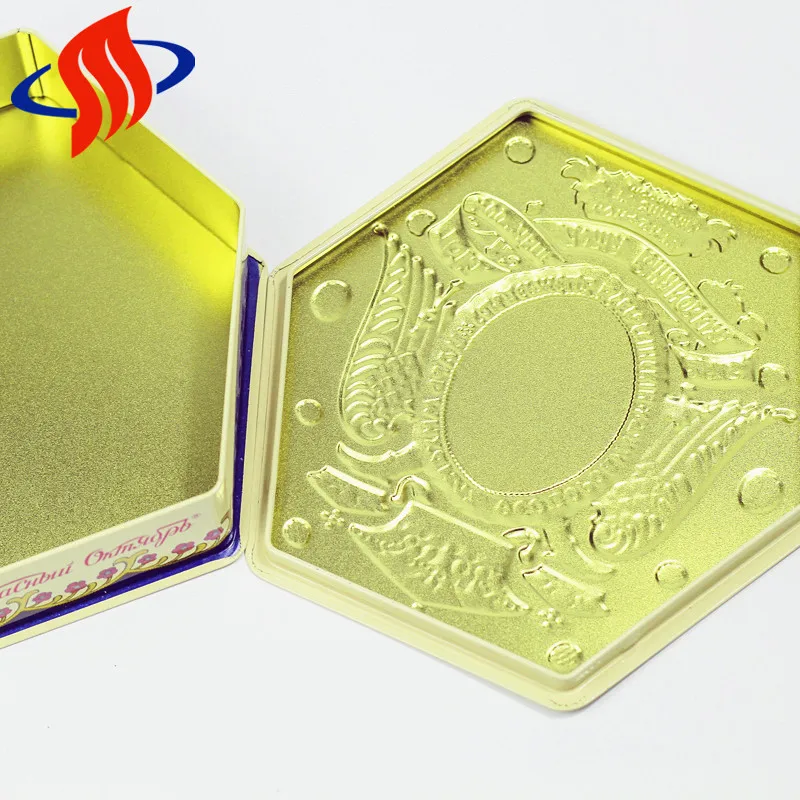 
irregular shape metal cake packing tin 