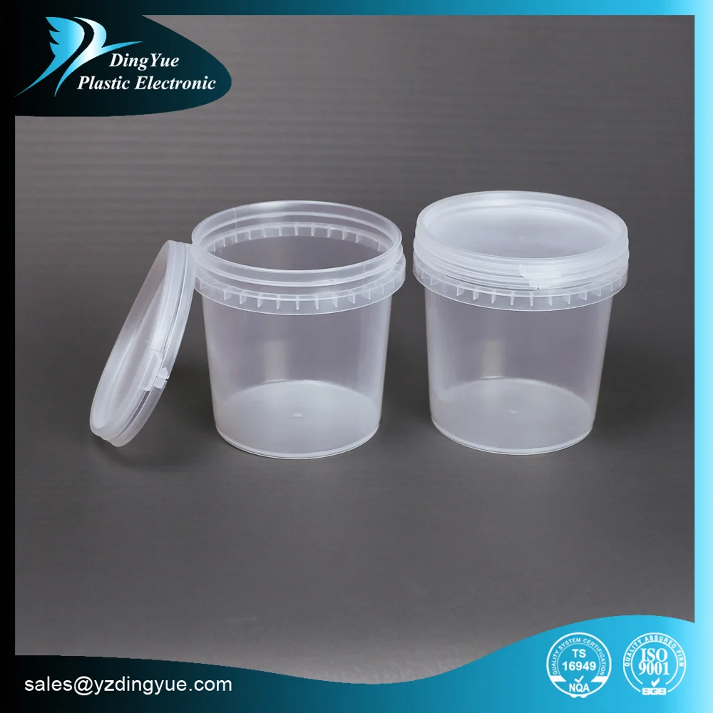 
100% new PP material wholesale clear plastic container with lid disposable plastic buckets 