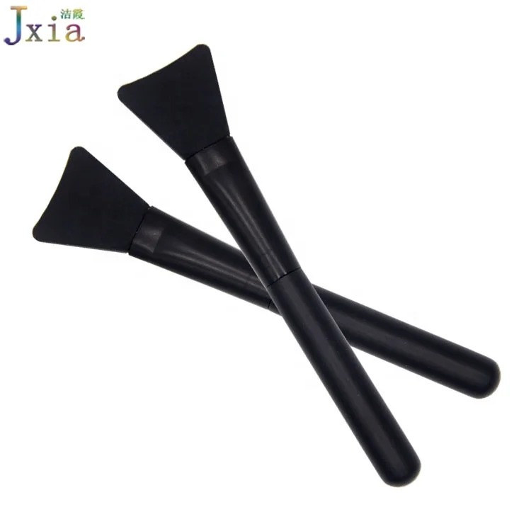 Hot DIY Mask Skin Face Care Mixing Mud Tool Custom Black Wood Handle Silicone Facial Mask Brush